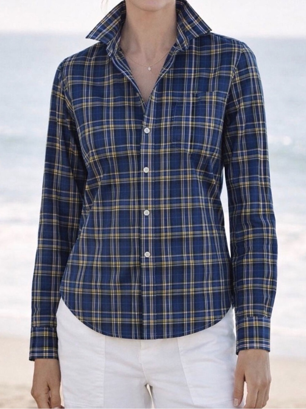 Frank & Eileen Blue and Yellow Plaid Button-Down Shirt